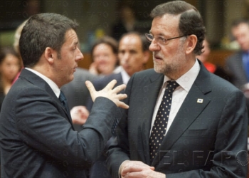 Reencuentro entre Rajoy y el primer ministro italiano Matteo Renzi en Bruselas