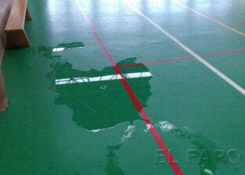 Los alumnos del IES Miguel Fernández, sin hacer deporte por las goteras en el pabellón