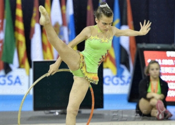 Olivia Pradal logró la mejor puntuación de todas las gimnastas de nuestra ciudad en el Nacional.