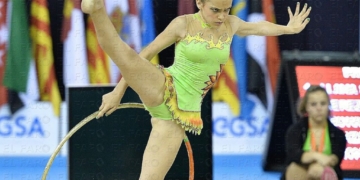 Olivia Pradal logró la mejor puntuación de todas las gimnastas de nuestra ciudad en el Nacional.