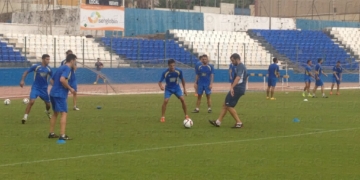 La plantilla de la UD Melilla regreso a los entrenos para firmar una intensa sesión de trabajo.