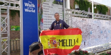 El atleta melillense, en una de sus competiciones a nivel internacional.