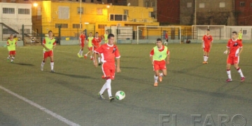 Un momento del entrenamiento de las selecciones Sub-16 y Sub 18 de este pasado lunes