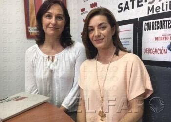 Inmaculada Ortells, responsable del área de la mujer y Elvira Sánchez, miembro del Secretariado de SATE-Stes.