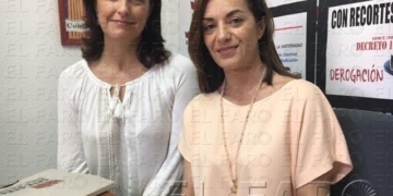 Inmaculada Ortells, responsable del área de la mujer y Elvira Sánchez, miembro del Secretariado de SATE-Stes.