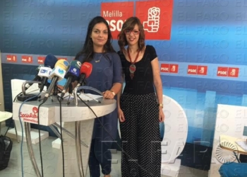Traima Benhakei, candidata al Senado, y Sabrina Moh, candidata al Congreso, en la sede de su partido.