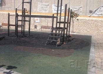Una de las imágenes del parque infantil en el barrio monte María Cristina.