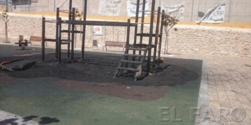 Una de las imágenes del parque infantil en el barrio monte María Cristina.