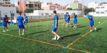El campo de La Espiguera fue el escenario elegido para el entrenamiento de ayer.