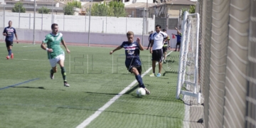 Imagen del último de los partidos disputados por el River Melilla, a domicilio.