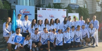 Componentes de la Federación Melillense, en el desfile del Campeonato de España celebrado en Bilbao
