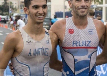 Álvaro Martínez y Luismi Ruiz del Club Natación Melilla.