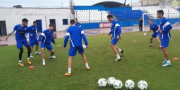 Todos los jugadores se ejercitaron en plenas condiciones, a excepción de Richi
