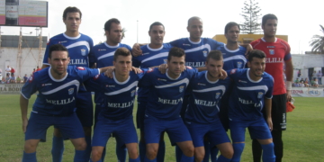 Once inicial que presentó la Unión Deportiva Melilla en su visita al campo de ‘El Palmar’ y donde perdió por un resultado final de 2-1, con gol de Chota.