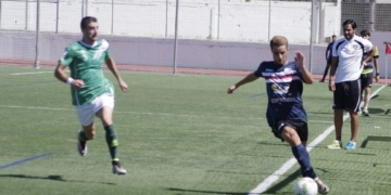 El jugador melillense Brahim, en uno de los partidos de esta temporada lejos de La Espiguera.