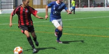 Imagen del último de los partidos del cuadro melillense en el campo federativo de La Espiguera.