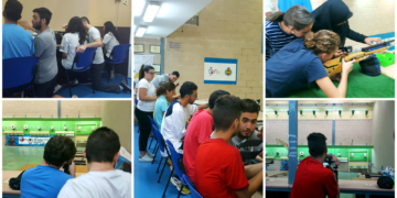 Varios momentos de los diferentes ejercicios realizados por los docentes que visitaron las instalaciones melillenses de este deporte.