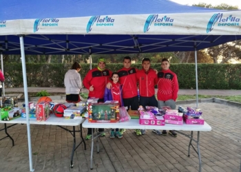 Componentes del Club Triatlón Santa Barbara que estuvieron colaborando en la prueba.