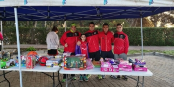 Componentes del Club Triatlón Santa Barbara que estuvieron colaborando en la prueba.