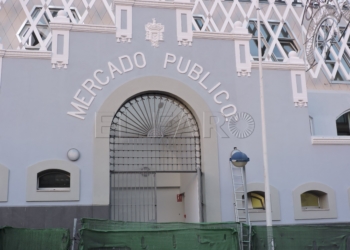 Vándalos se cuelan de noche en el Mercado Central y vacían un extintor en el suelo