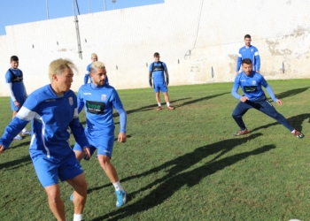 El buen ambiente entre todos los jugadores fue la nota predominante en la sesión de trabajo.