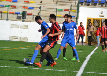 Una imagen del partido en La Espiguera