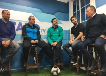 Componentes de la tertulia celebrada en el set de FaroTV Melilla.