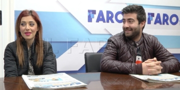 Belén Ríos y Juanjo Martín, directores de Bachacumbé, ayer, en el plató de FaroTV Melilla.
