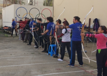 Imagen de la prueba realizada el pasado sábado y patrocinada por el club Tiro con Arco Ánfora.