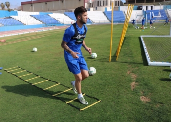 Santi Luque, uno de los jugadores con más minutos dentro de la plantilla de la UD Melilla.