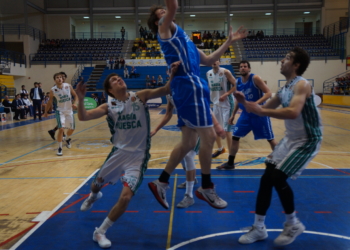Van Wijk, en una de las jugadas del partido disputado en el pabellón Javier Imbroda.