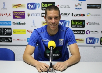 Borja Prieto, en la rueda de prensa oficial del club de nuestra ciudad.