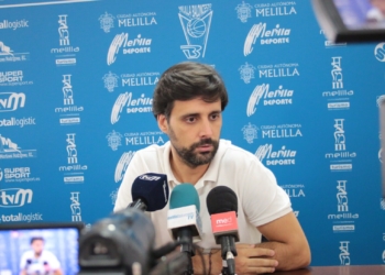 El entrenador local, en la rueda de prensa de la valoración.