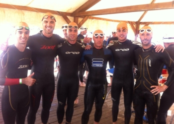 Componentes de la representación del Club Natación Melilla en las competiciones disputadas en tierras murcianas.