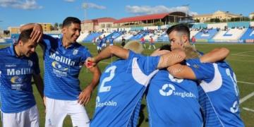 Mahanan, en la celebración de uno de los goles de esta temporada