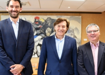 Los máximos responsables del Consejo Superior de Deportes (CSD), Federación Española de Baloncesto (FEB) y ACB, en una de sus reuniones