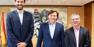 Los máximos responsables del Consejo Superior de Deportes (CSD), Federación Española de Baloncesto (FEB) y ACB, en una de sus reuniones