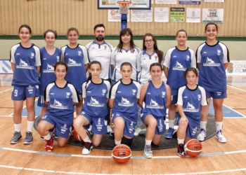 Jugadoras de la escuadra del Melilla Baloncesto infantil femenino.