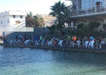Magnífico ambiente el vivido entre los pescadores infantiles del Real Club Marítimo en la celebración del Trofeo Virgen del Carmen de Pesca.