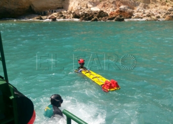 Imagen del rescate de un segundo cuerpo hallado en Aguadú el pasado 4 de abril por agentes del Grupo de Actividades Subacuáticas de la Guardia Civil.