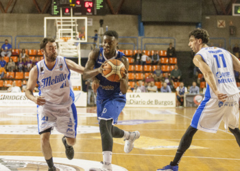 Imagen del partido entre Burgos y Melilla, de la temporada pasada.