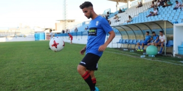 Braim Amar jugó sus últimos minutos como azulino en el partido del domingo frente al CF Motril