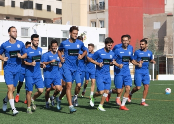 Imagen de la sesión de entrenamiento que desarrolló en la jornada de ayer.