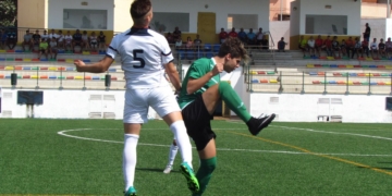 Imagen del encuentro jugador ayer, en La Espiguera