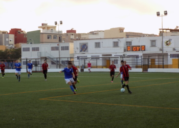 Imagen del partido del pasado fin de semana de la escuadra melillense, en La Espiguera.