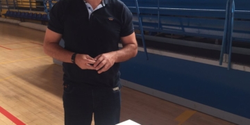 Alberto Urdiales, en el pabellón Javier Imbroda Ortiz