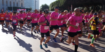 Imagen de la salida de la competición reina, en la lucha contra el cáncer