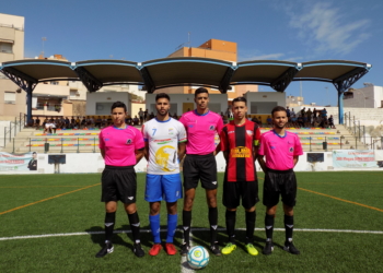 Samir Amar, en el partido de Liga Nacional Juvenil disputado entre el CF Rusadir y el CD Santa Fe, que finalizó con victoria de los rojinegros por 2-1.