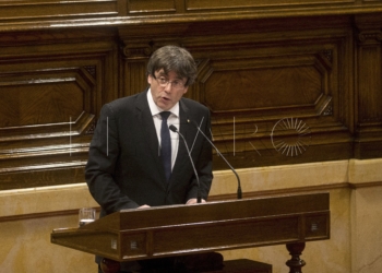 El presidente de la Generalitat, durante su comparecencia ayer en el Parlament.