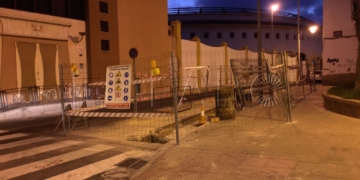 Fotografía de las obras en la calle Maestro Ángel Pérez García